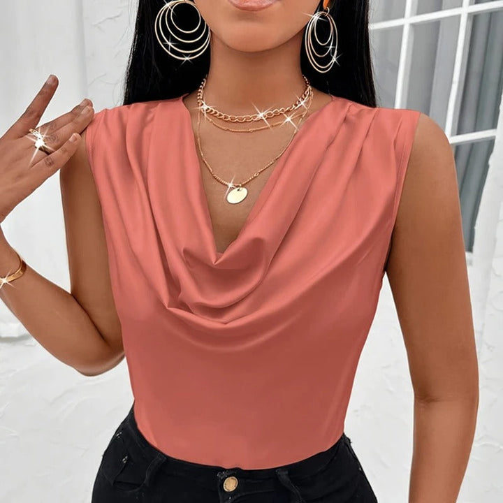Naiyan - Top Casual Din Satin Fără Mâneci