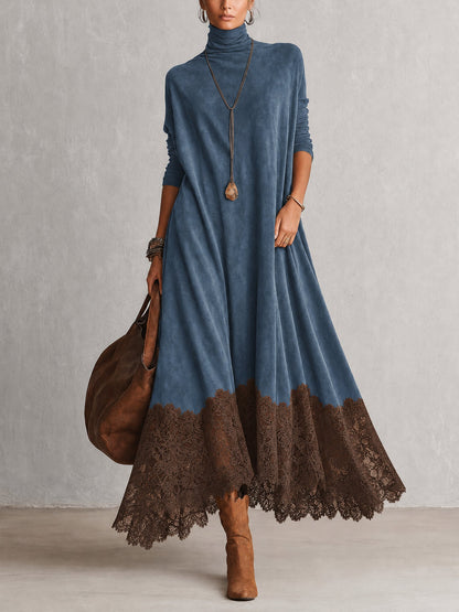 Albria - Rochie Maxi cu Mâneci Lungi în Stil Vintage
