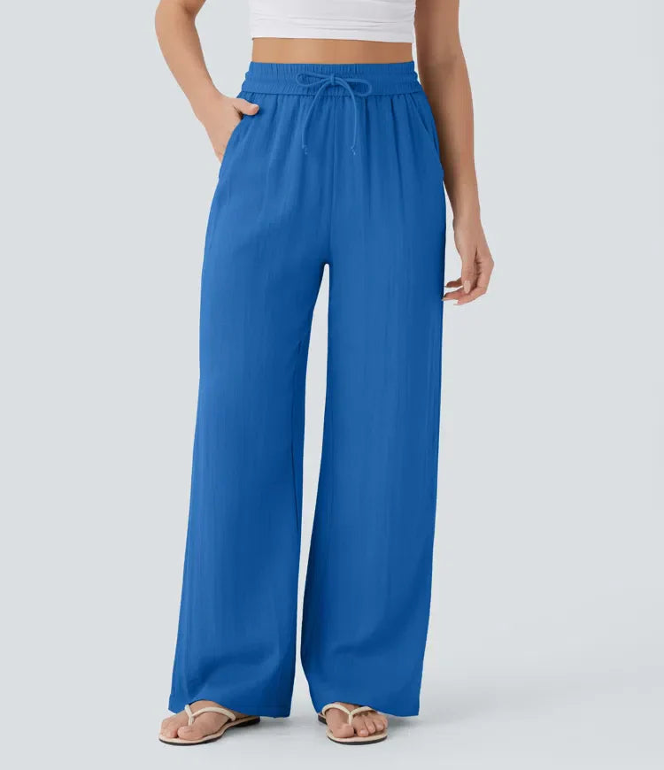 Zafeiria - Pantaloni Eleganți Din In