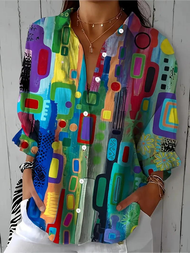 Hunia - Bluză Elegantă Multicoloră