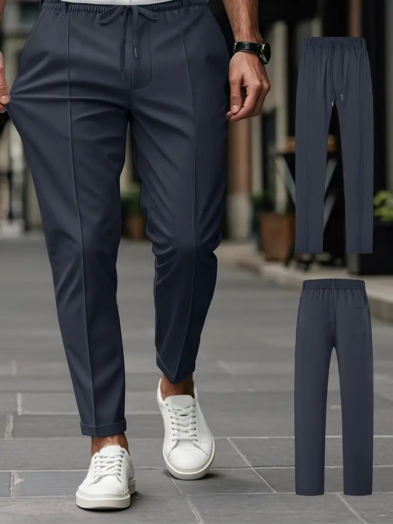 Crawford - Casual Subțire Potrivit Pantaloni Cu Talie Elastică