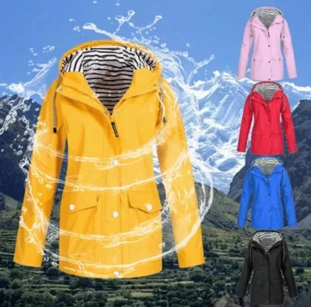 Ilektra - Jacheta Elegantă Cu Mâneci Lungi Impermeabilă și Cu Glugă