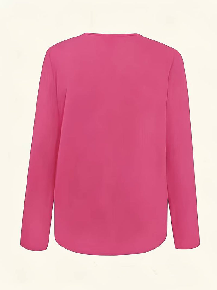 Chelsey - Tricou Cu Guler Asimetric Si Nasturi Decorativi