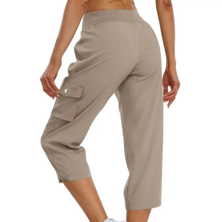 Mileni - Pantaloni Capri Confortabili Cu Talie Înaltă Și Buzunare Practice