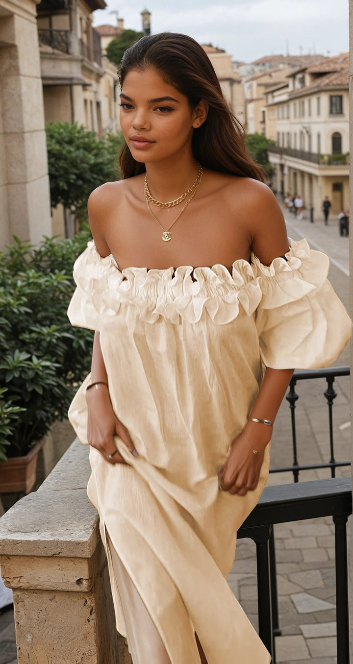 Francisca - Rochie Elegantă De Vară Fără Umăr
