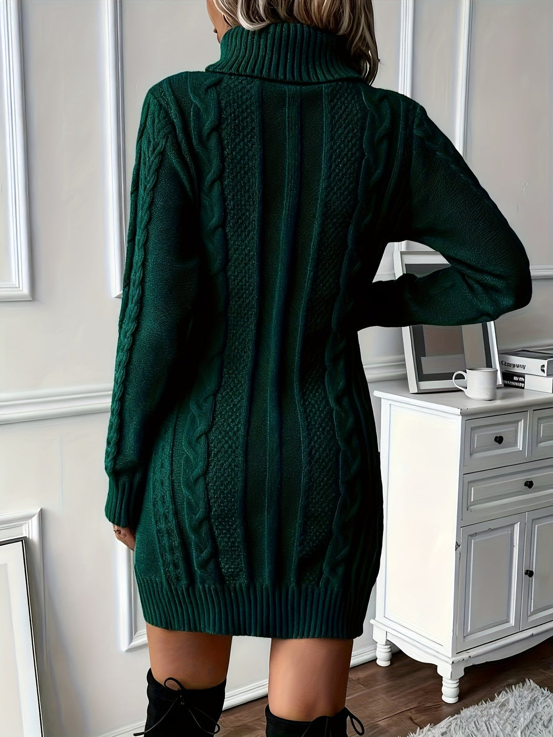 Milanda - Rochie Pulover Cu Modele Tricotat