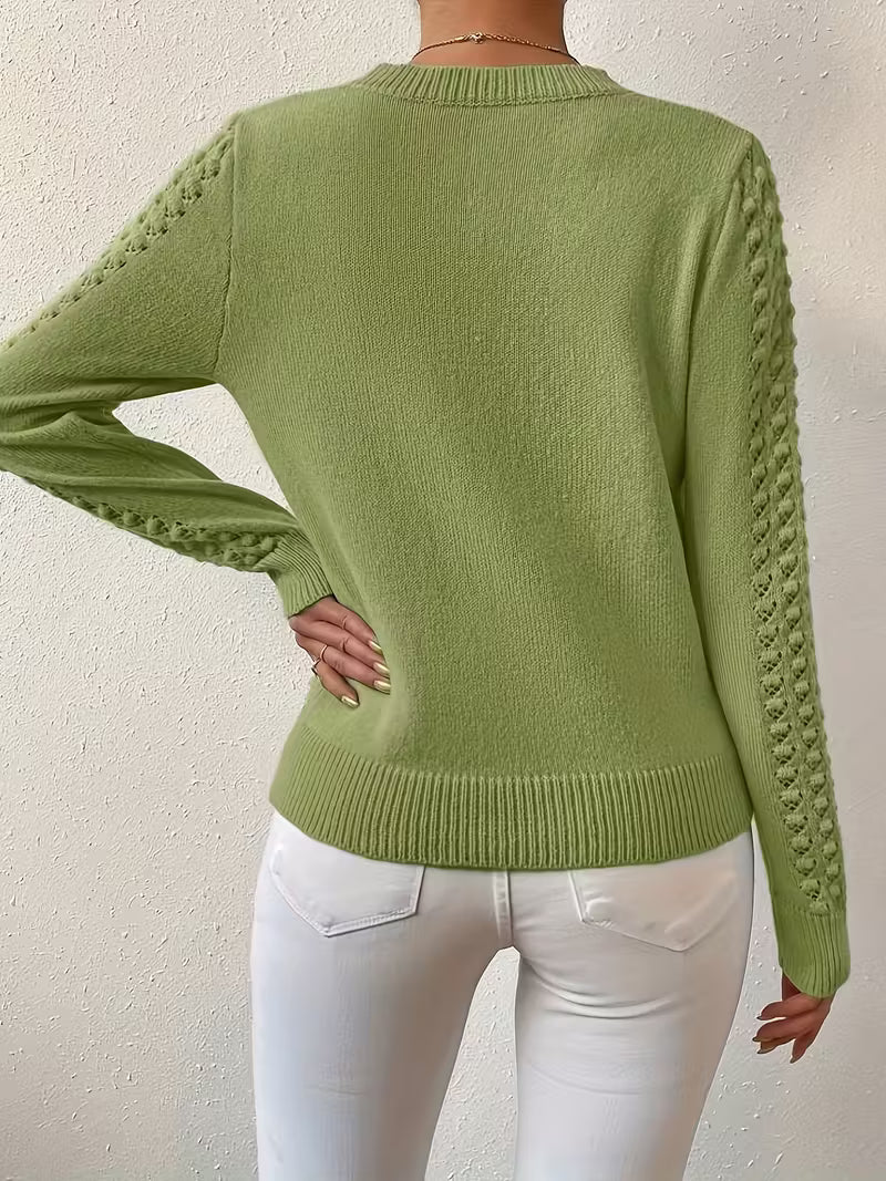 Shannen - Pulover Tricotat Cu Mâneci Lungi