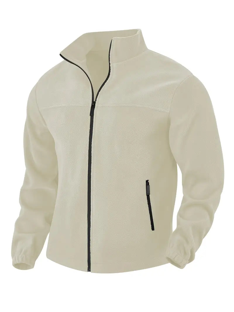 Barron - Jachetă Casual Din Fleece Cu Fermoar și Buzunar