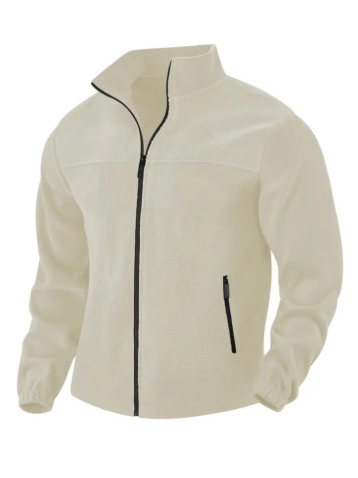 Barron - Jachetă Casual Din Fleece Cu Fermoar și Buzunar