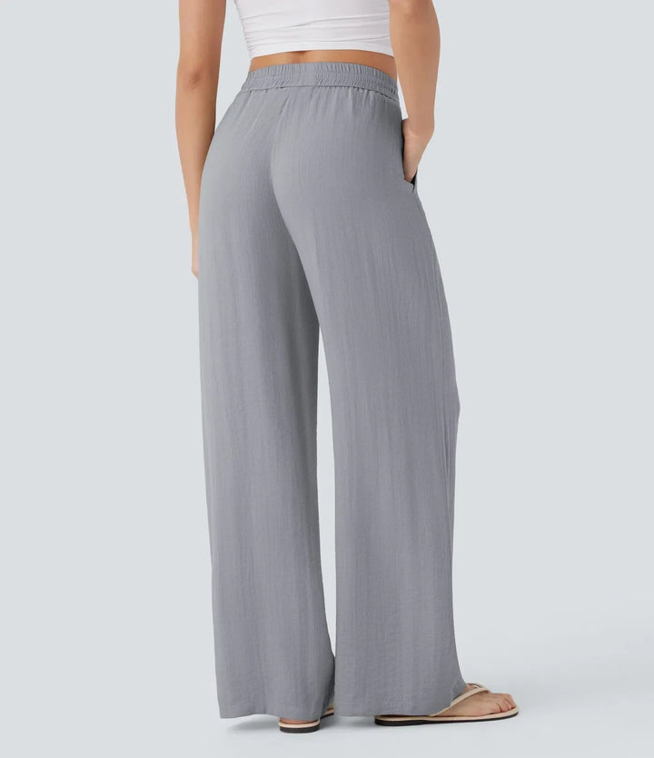 Zafeiria - Pantaloni Eleganți Din In