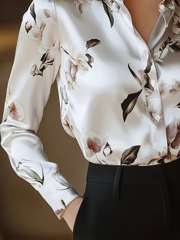 Brittney - Bluză cu Mâneci Lungi și Imprimeu Floral