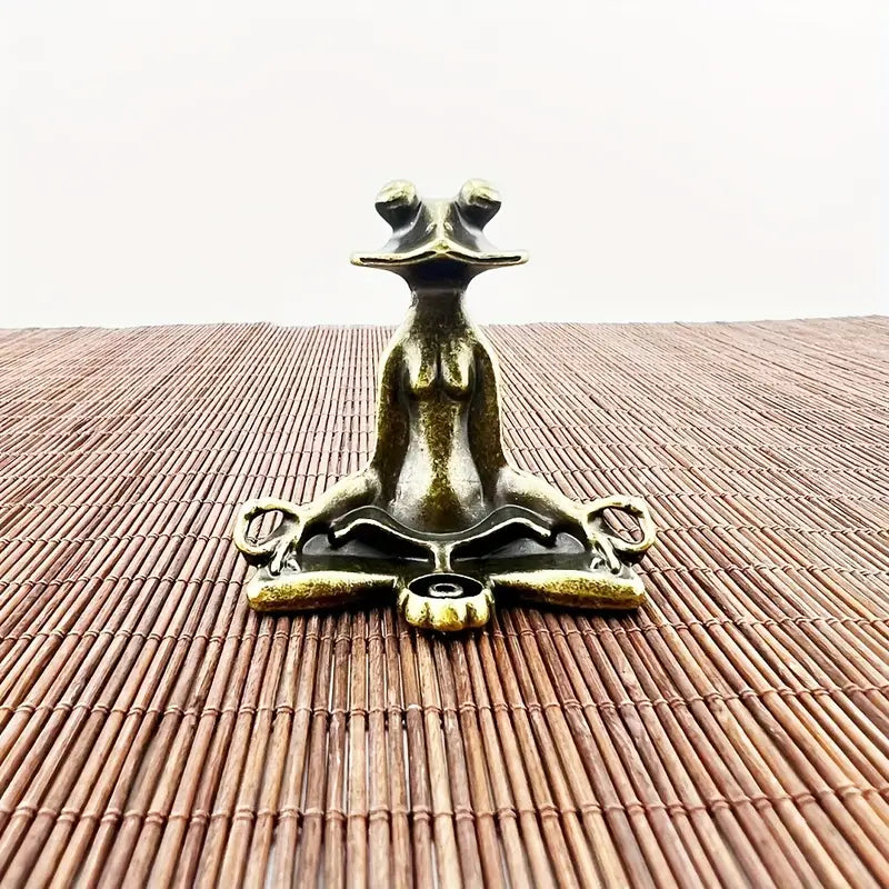 Meditoad - Suport Pentru Tămâie Din Metal, Cu Broască, De Eleganță Deosebită