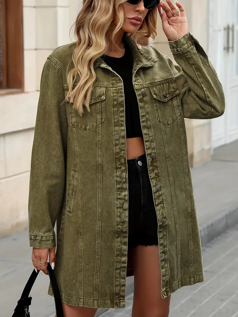 Tacie - Jachetă Din Denim Cu Buzunare Frontale