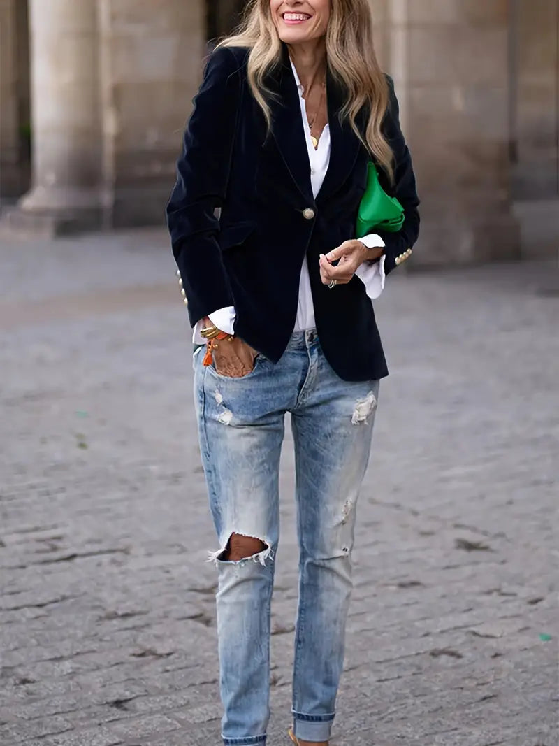 Elīna - Blazer Elegant Din Catifea