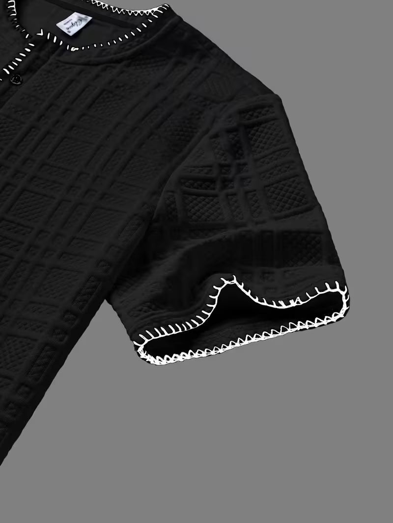 Layton - Tricou Henley Cu Mâneci Scurte și Textură