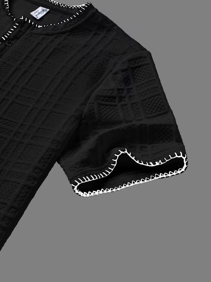 Layton - Tricou Henley Cu Mâneci Scurte și Textură