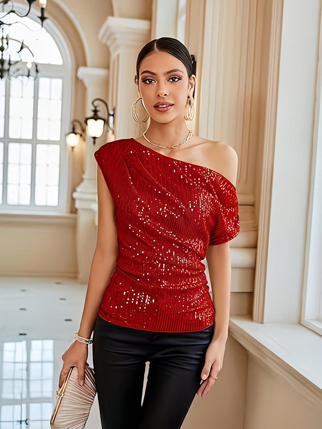Jhasel – Top Elegant Cu UN Singur Umăr