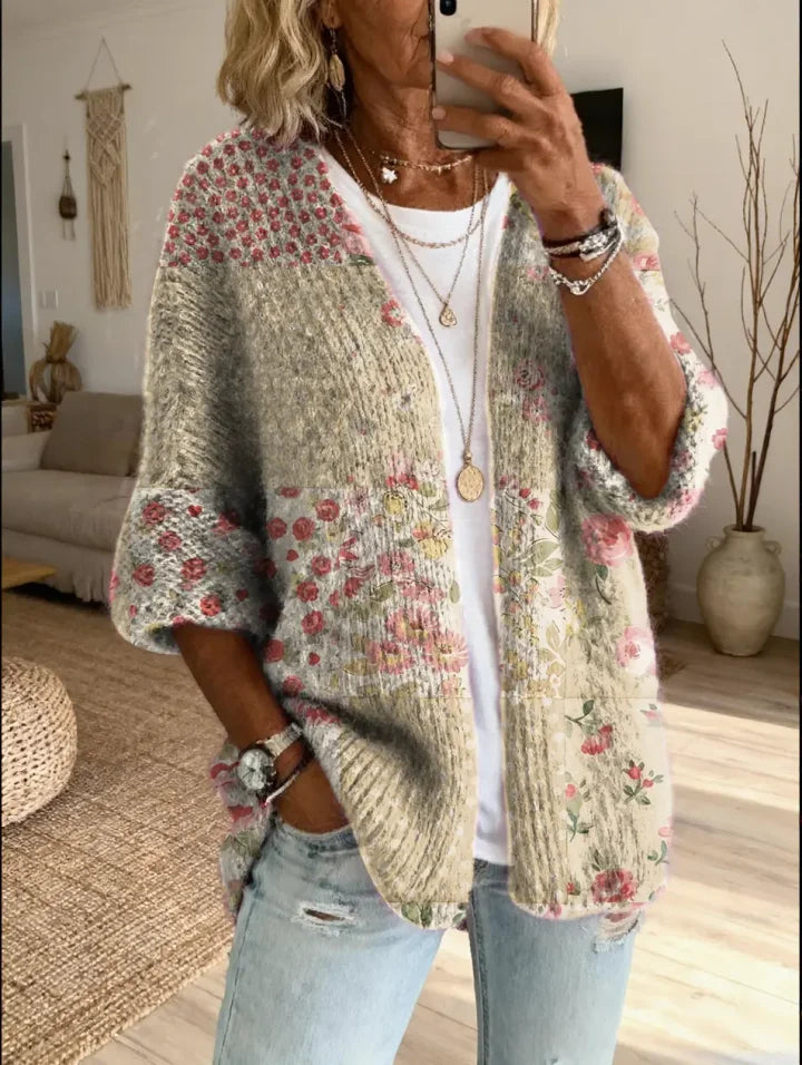 Stevena - Pulover Cu Model Floral Elegant