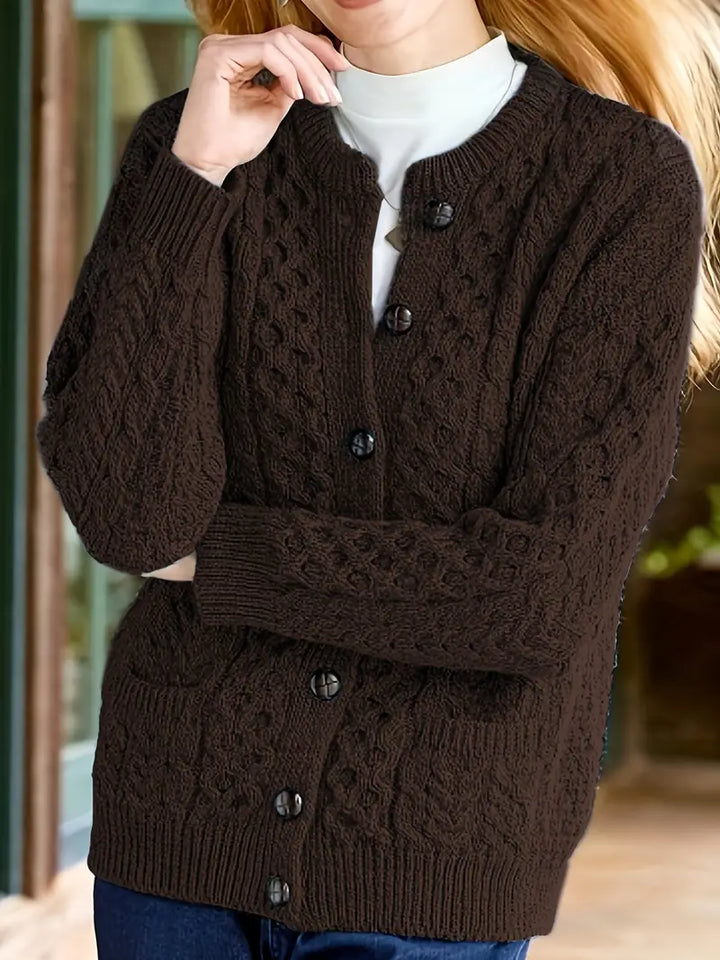 Avery - Cardigan Cu Nasturi și Tricotaj Cu Cabluri