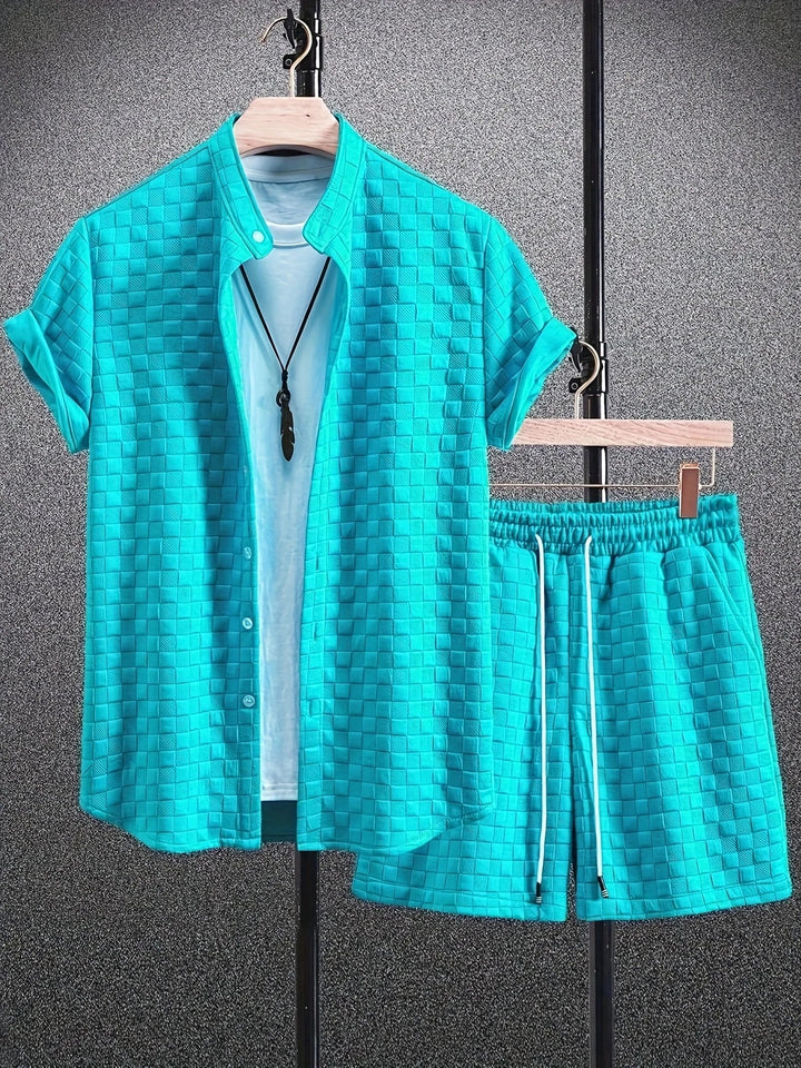 Zane - Set Casual De vară Cu Cămașă Cu Mâneci Scurte și Pantaloni Scurți