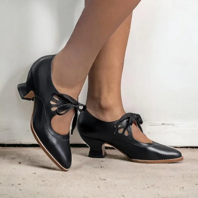 Zydrune - Pantofi cu Toc înalt Din Piele Vintage