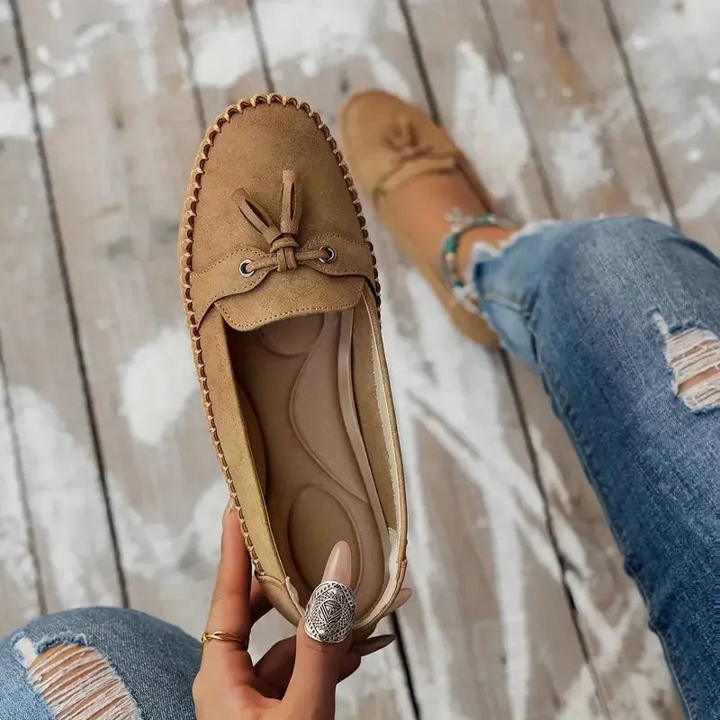 Patamon - Mocasini Comozi Cu Fundițe Moi În Stil Vintage