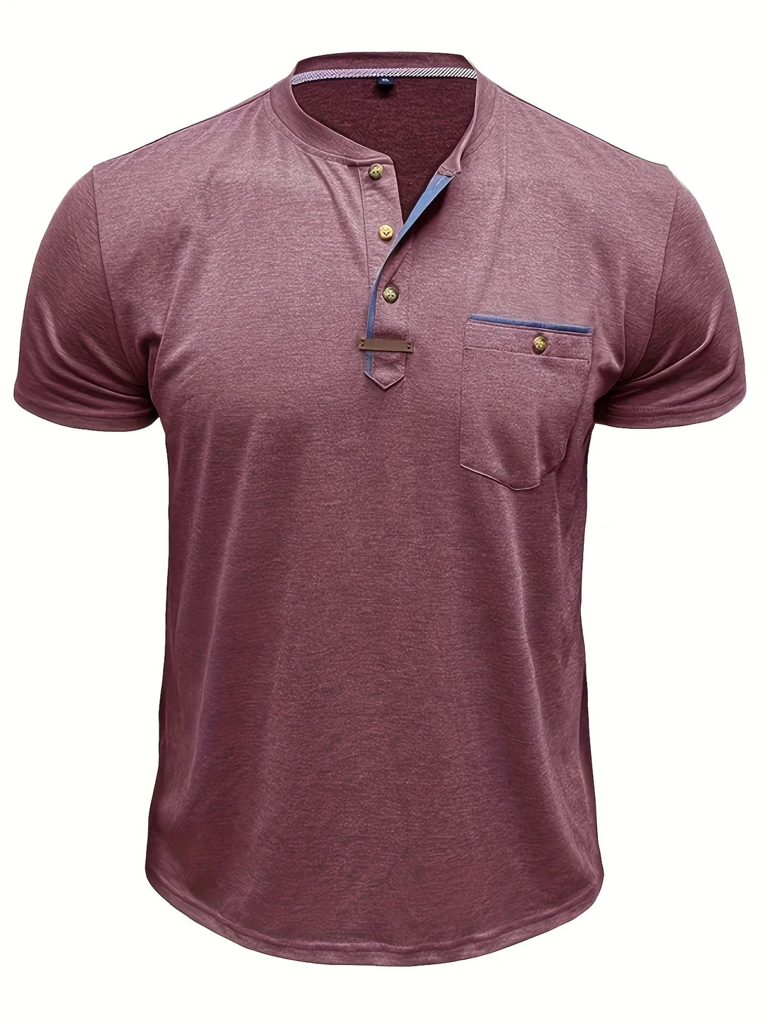 Saxon - Tricou Elegant Cu Guler Rotund și Buzunar