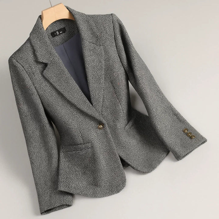 Cesira - Blazer Din Tweed Cu Modelul în Zig Zag