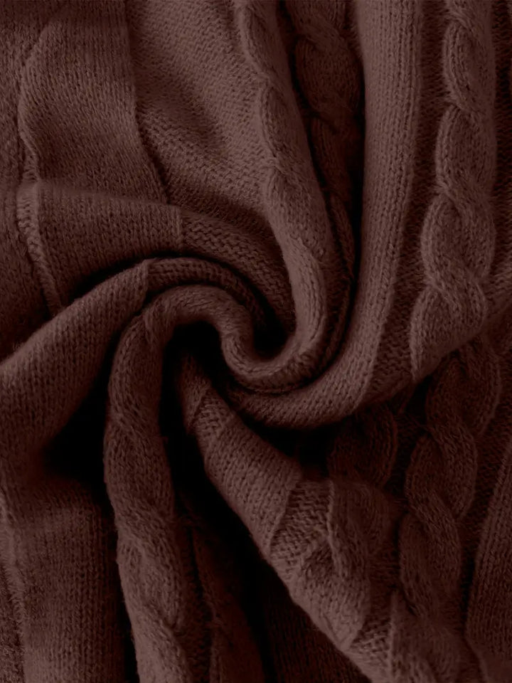 Hatem - Cardigan Casuală Cu Mâneci Lungi Din Tricot