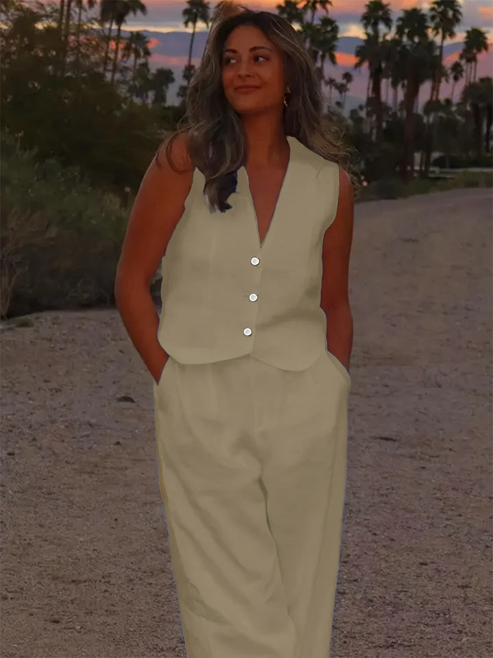 Jorja - Set Elegant Din Două Piese Fără Mâneci