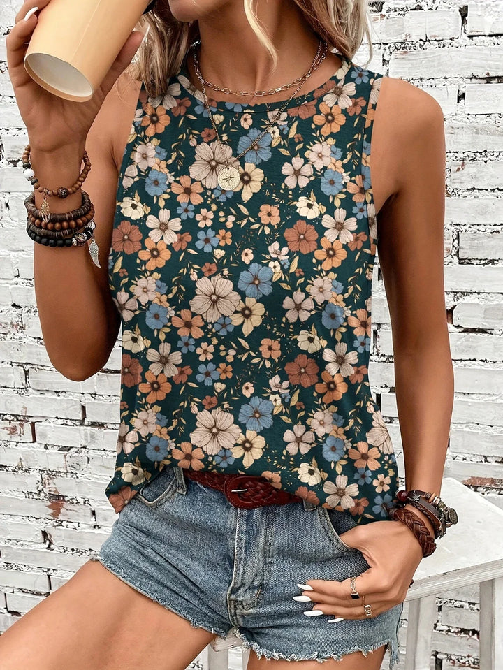 Lilou - Top Casual De Vară Cu Imprimeu Floral