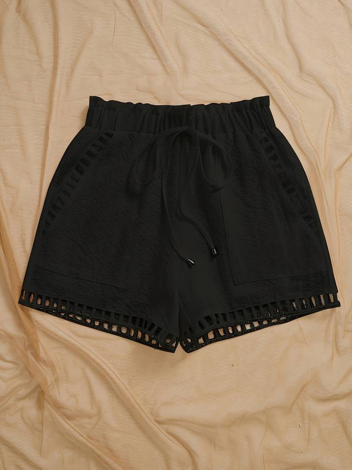 Mbakera - Pantaloni Scurți Casual cu Buzunar Funcțional cu Snur