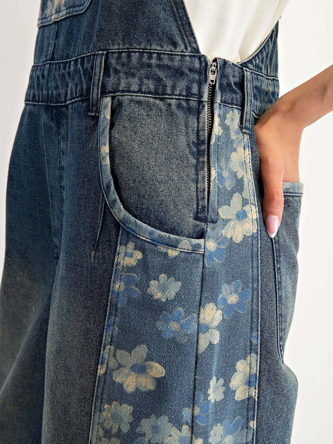 Yalita - Salopetă din Denim cu Flori