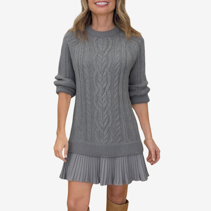 Zorina - Rochie Tricotată Cu Fstă Plisată