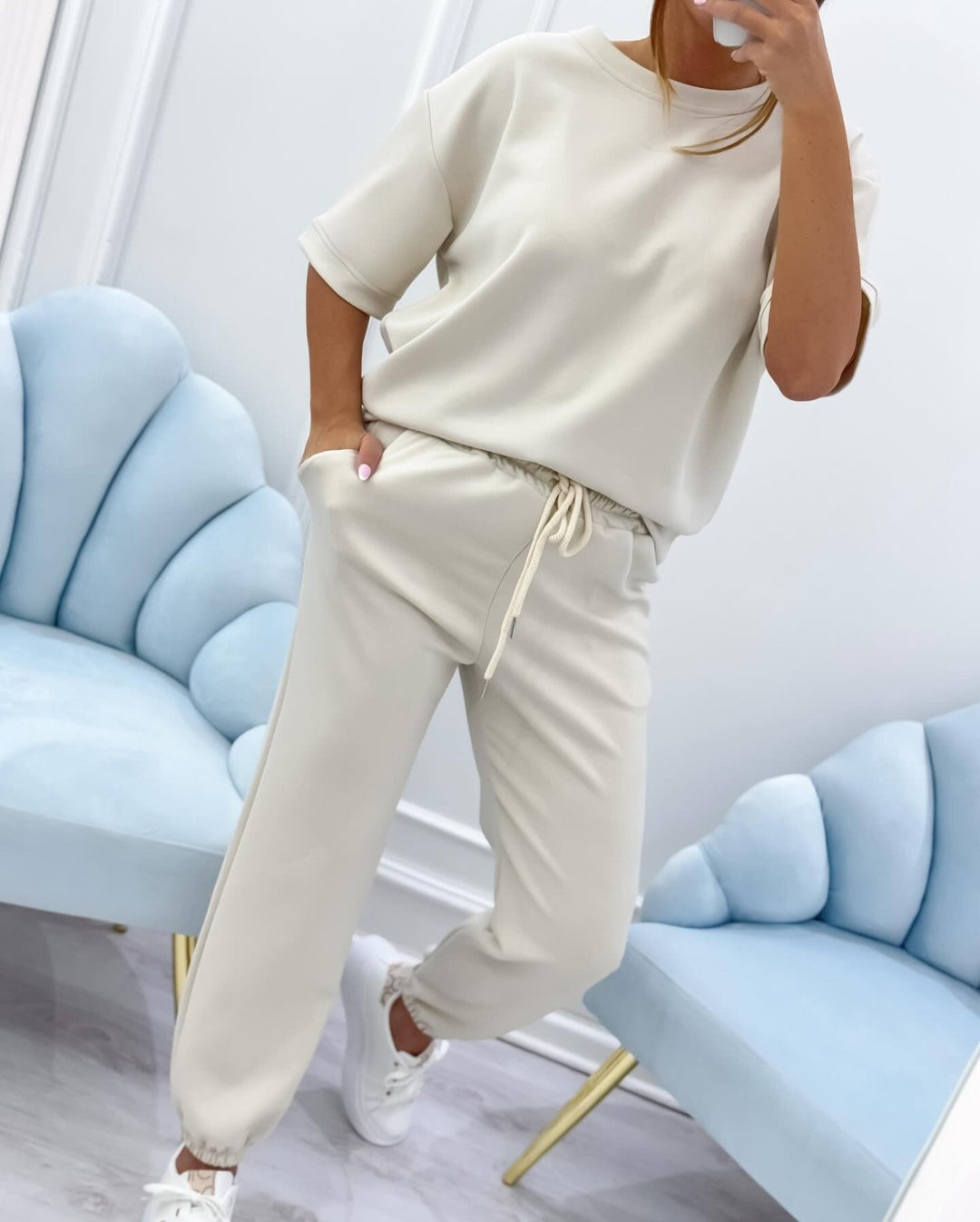 Silvina - Set Din Două Piese Cu Cămașă Cu Mâneci Scurte