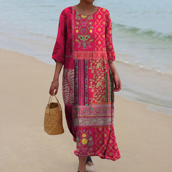 Ustinya - Rochie Maxi Boho Elegantă Cu Croială Largă