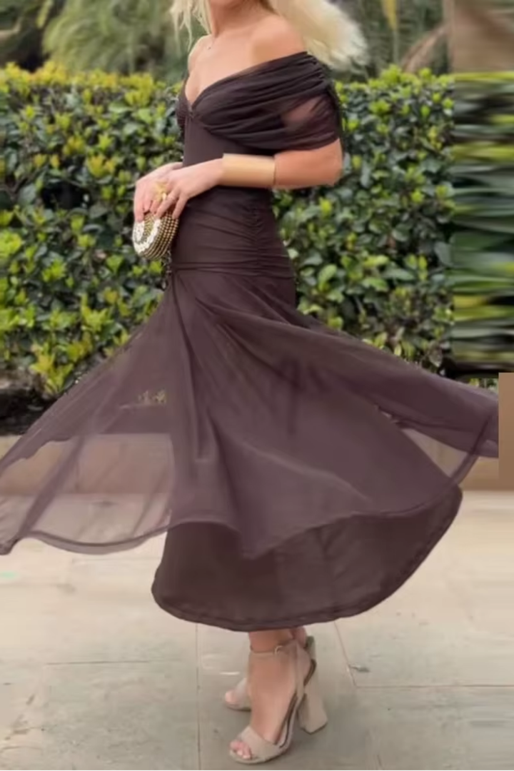 Nefeli - Rochie Lungă Elegantă Cu Decolteu în V Pentru Petreceri
