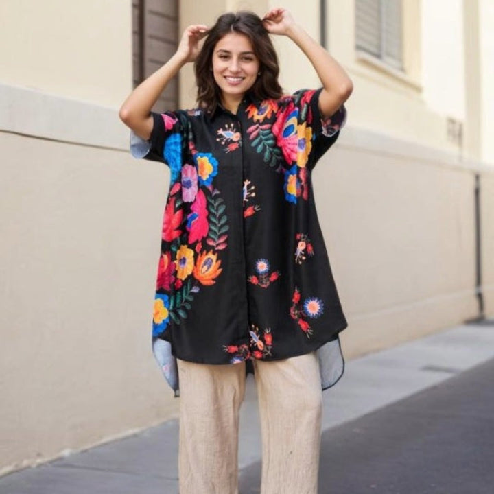 Rossella - Cămașă Elegantă Cu Imprimeu Floral