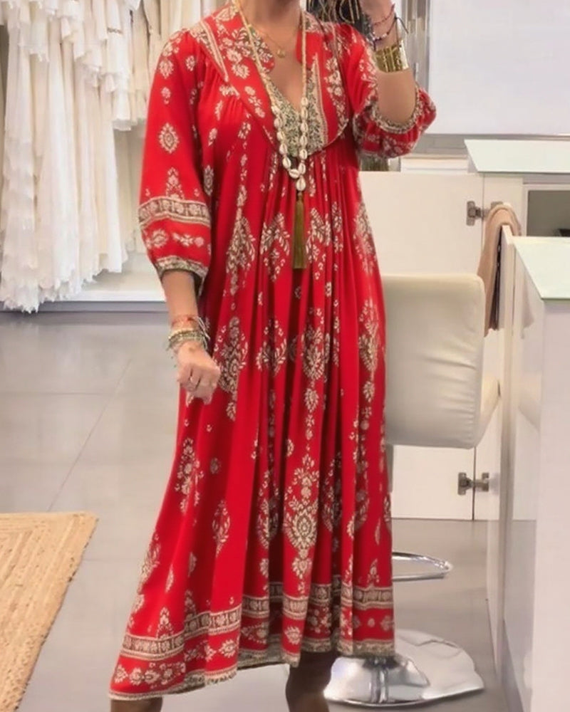 Zonia – Rochie casual cu imprimeu și buzunare