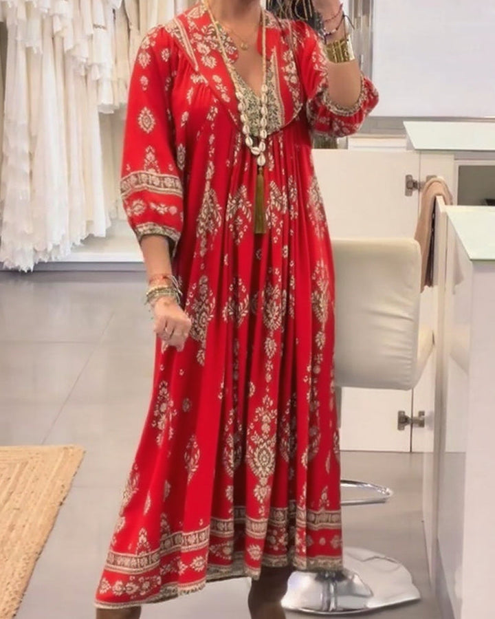 Zonia – Rochie casual cu imprimeu și buzunare