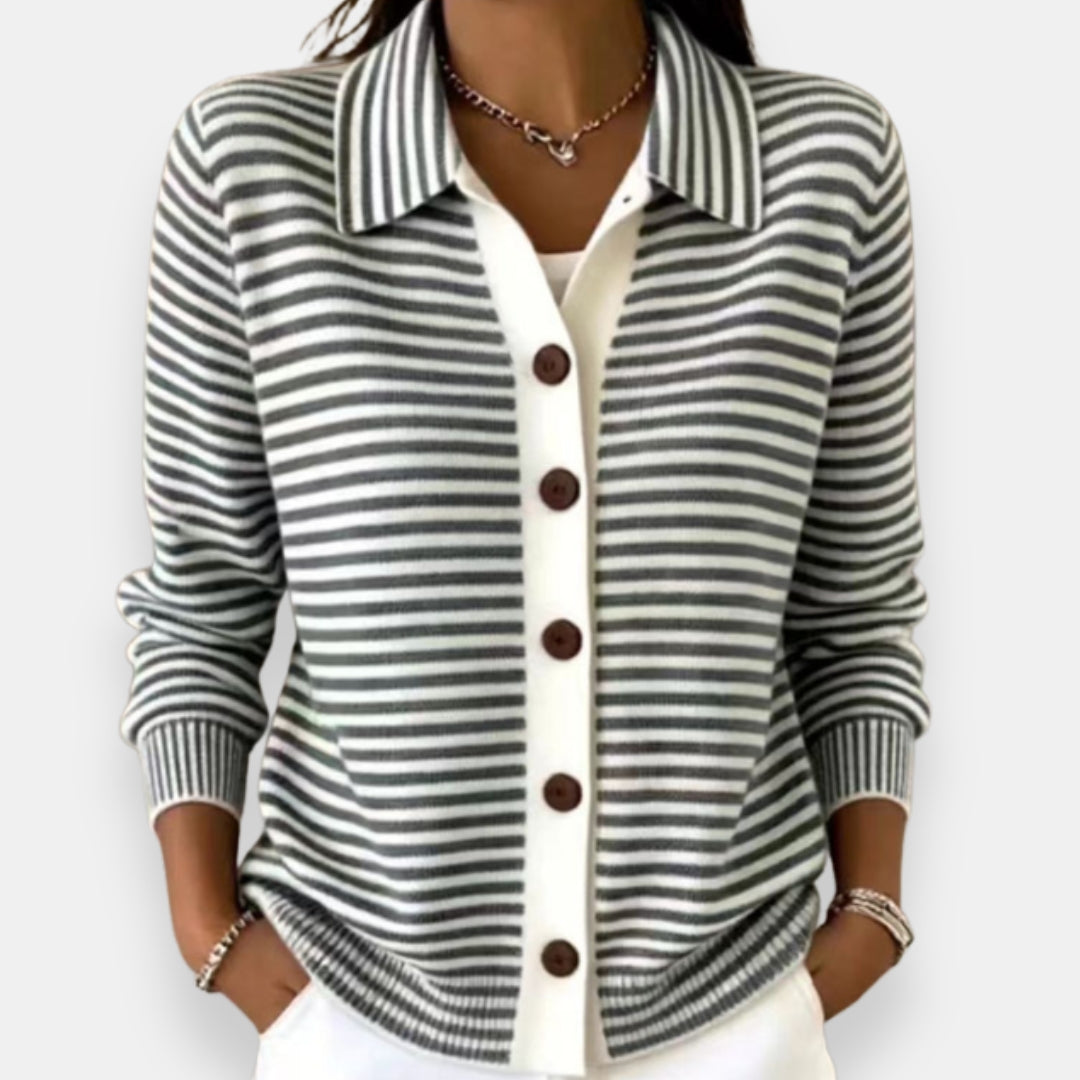 Kerana - Striped Buttoned Cardigan