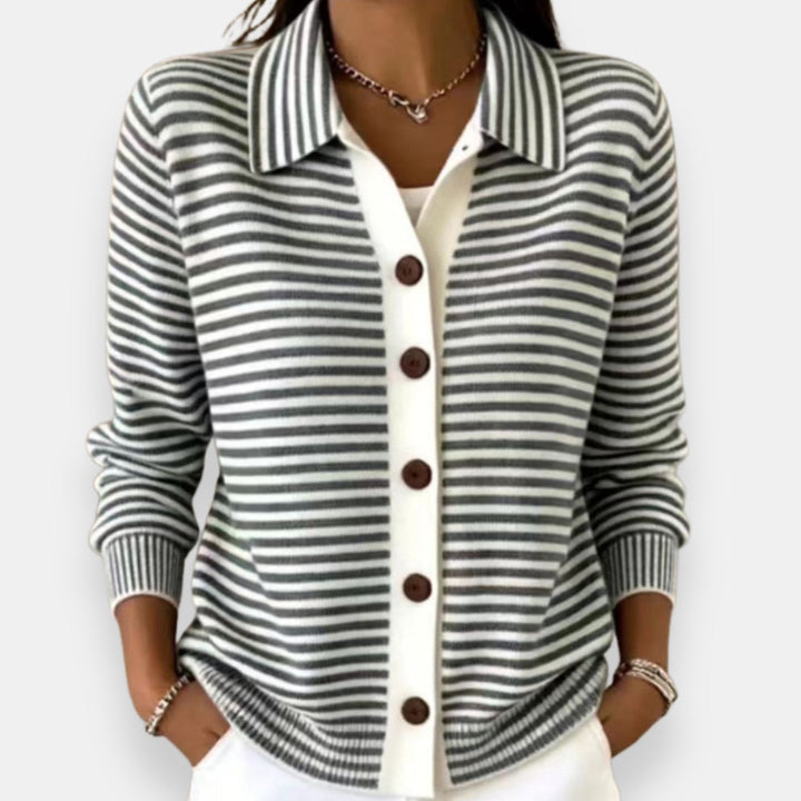 Kerana - Striped Buttoned Cardigan