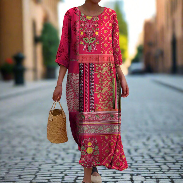Ustinya - Rochie Maxi Boho Elegantă Cu Croială Largă
