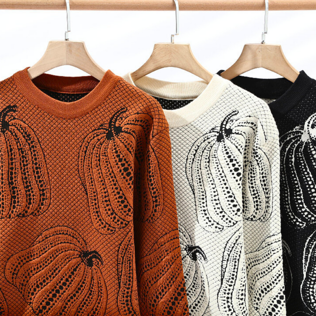 Rinaldo - Pulover Casual Din Tricot Cu Modèle De Dovleac