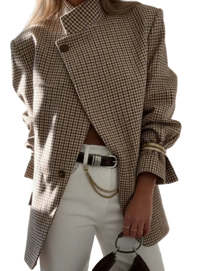 Clodagh - Blazer Structurat în Carouri Vintage