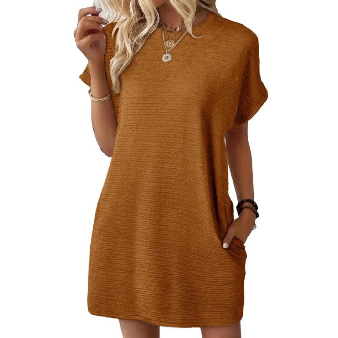 Elviaa - Rochie Mini Elegantă Cu Buzunar
