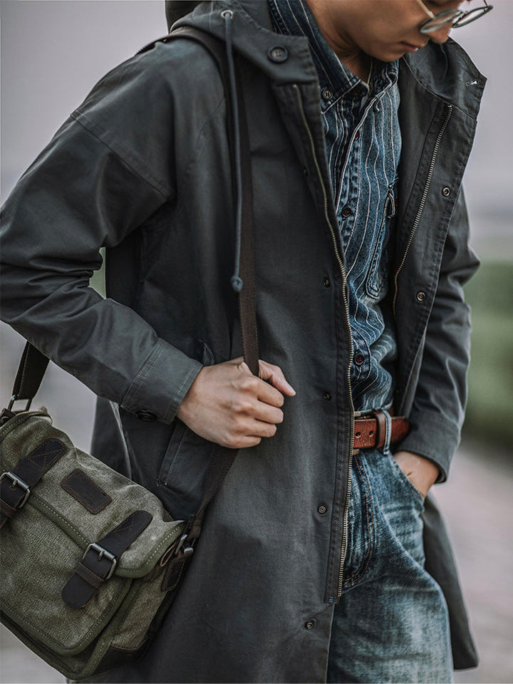 Ragnar - Jachetă Cu Glugă în Stil Militar Vintage