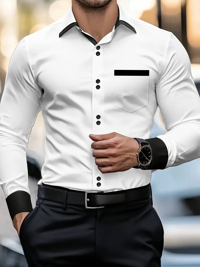 Shoval - Cămașă Elegantă cu Mâneci Lungi și Nasturi