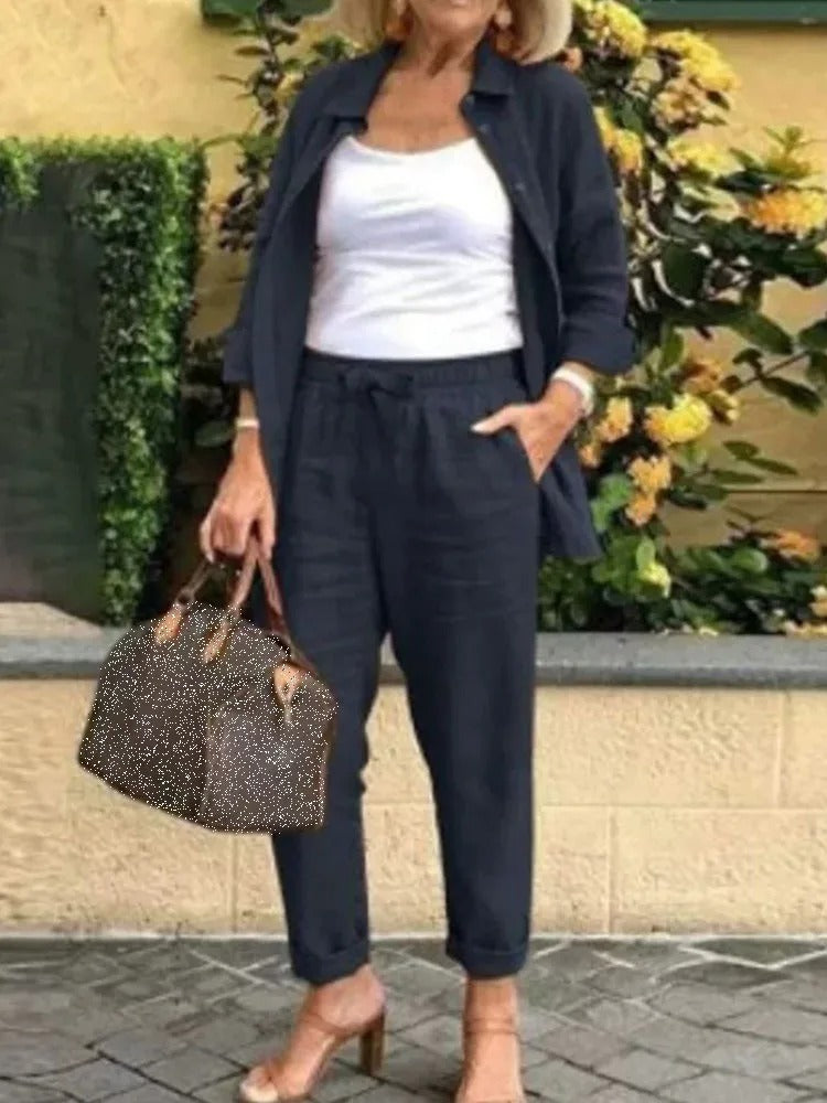 Henna - Set Cămașă cu Mâneci lungi și Pantaloni