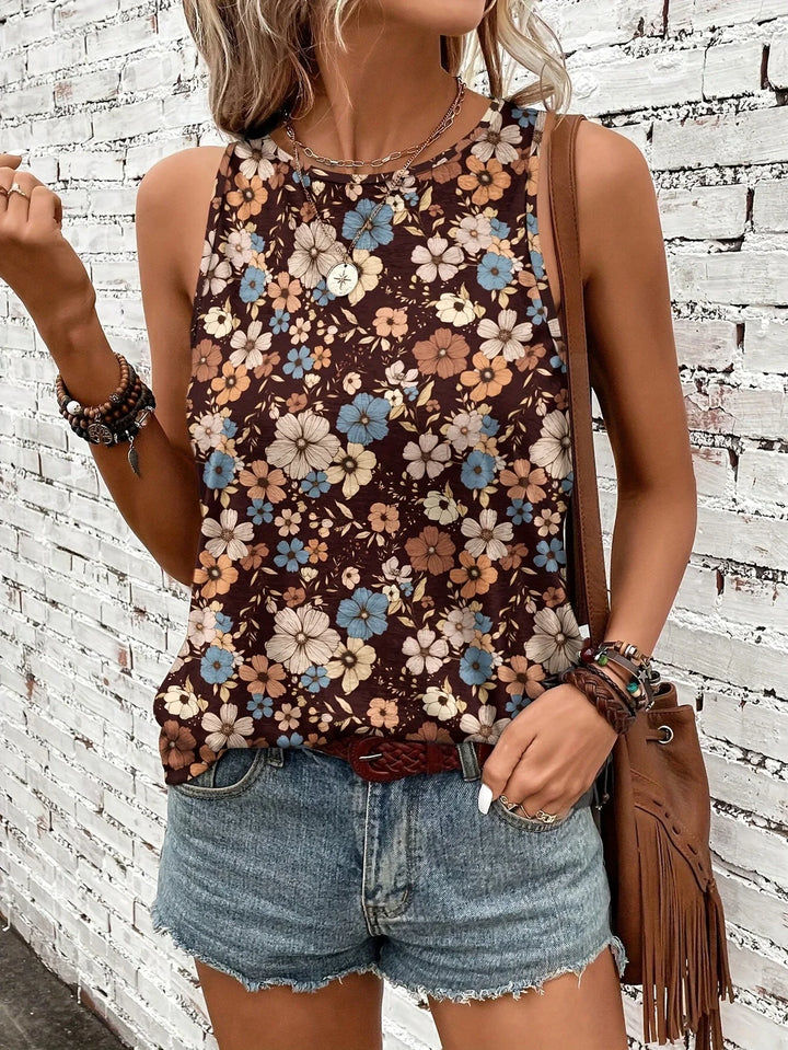 Lilou - Top Casual De Vară Cu Imprimeu Floral